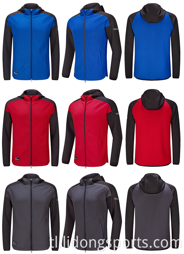 Mataas na kalidad na pasadyang koponan ng tagsibol na sports sports jacket starter men's casual pullover zip up jacket na may hoodies